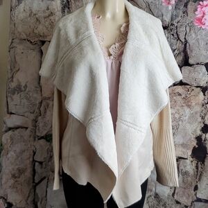 Hazel Gia faux fur waterfall sweater size 0X